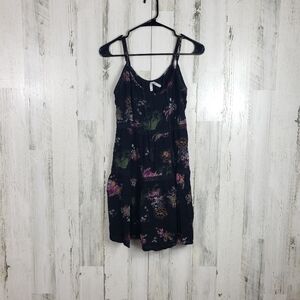 3/$15 Mudd tank flower dress black, green, pink S